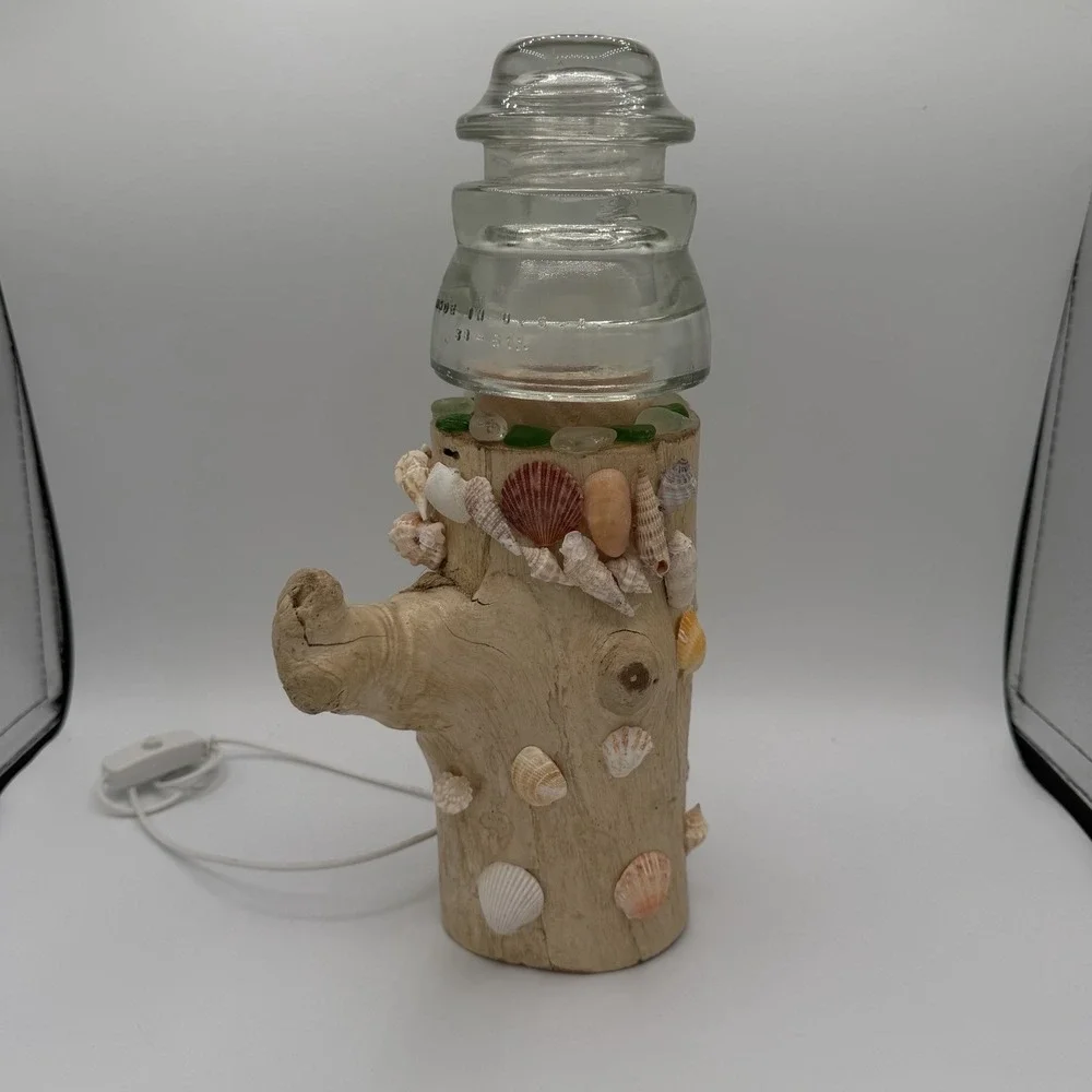 Beach Seashell Light Up Lamp Coastal Beach House Decor USB Powered 12 Inch Tall